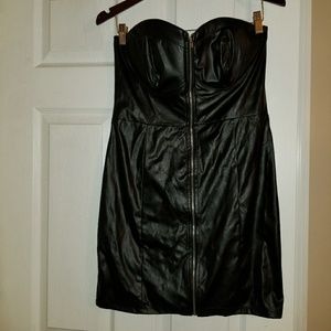 Strapless black dress